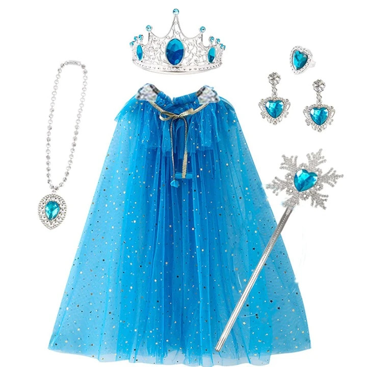 1 magic wand decorated with fake gemstones & 1 pair of earrings & 1 crown & 1 necklace & 1 cloak ... | SHEIN