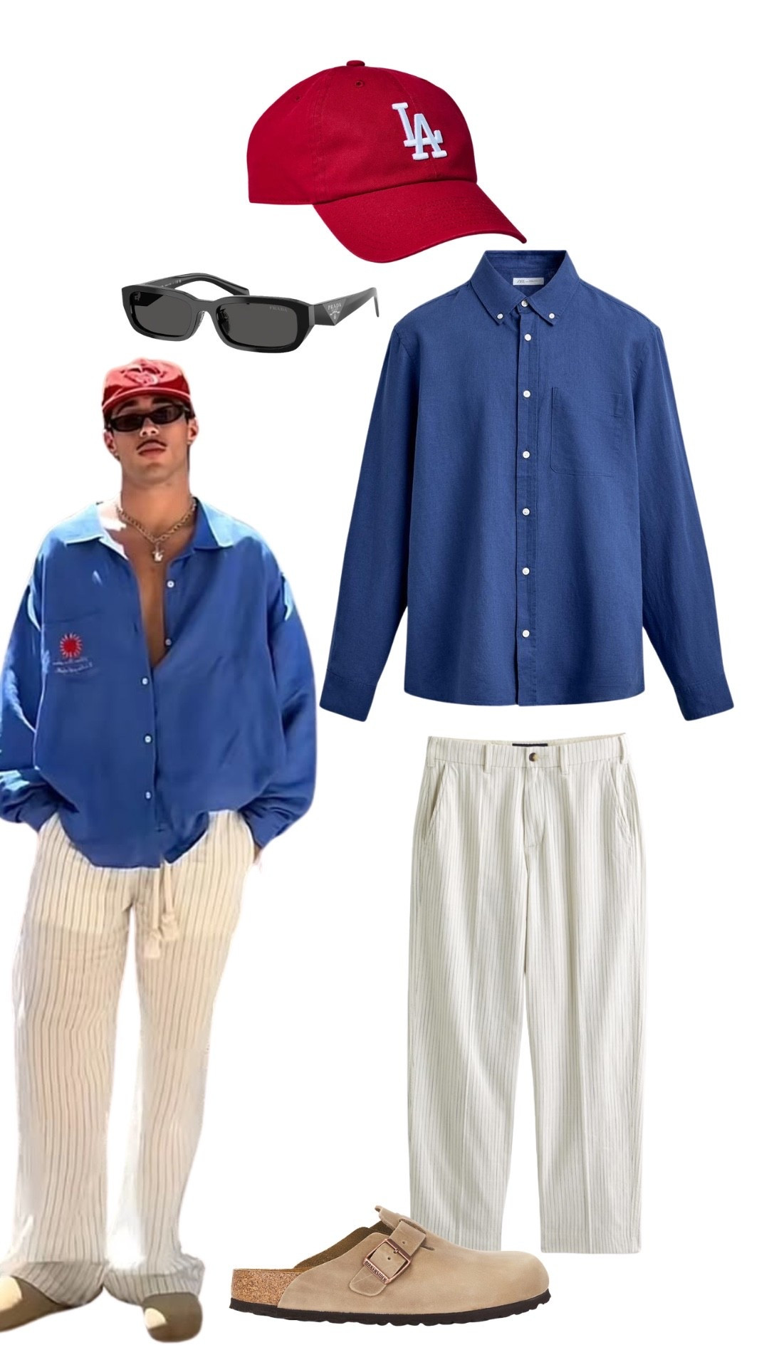 This is how you make statement pieces look effortless.
Relaxed blue button-up + striped trousers = clean but not boring… then finish it with clogs and a pop of red.
Everything here elevates your basics without trying too hard.

Hashtags:
#mensfashion #menswear #outfitinspo #springstyle #summerstyle #effortlessstyle #oldmoneyaesthetic #minimalstyle #streetstylemen #mensoutfits #styleinspo #casualfits #elevatedbasics #fashioninspo #dailyoutfit

#LTKdayinmylife #LTKFestival #LTKMens