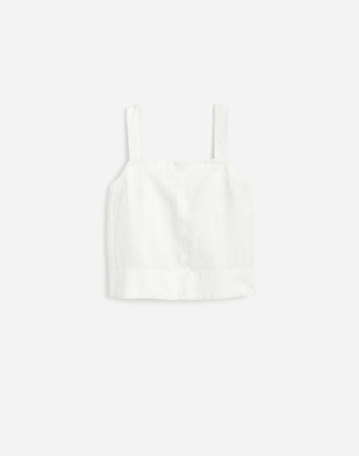 Contrast-Stitch Squareneck Top in 100% Linen | Madewell | Madewell
