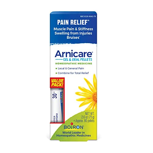 Boiron Arnicare Gel and Arnica 30c Value Pack for Pain Relief, Muscle Soreness, and Swelling from Bruising or Injury - 2.6 oz + 80 Pellet Tube | Amazon (US)