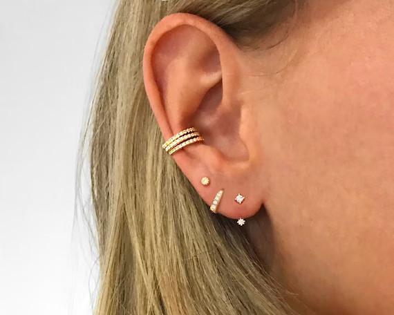 Line Ear Cuff • ear cuff no piercing • gold ear cuff • ear cuff non pierced • fake helix ... | Etsy (US)