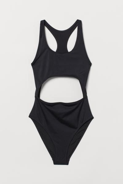 Fully lined swimsuit with cut-out sections front and back. Racer back and high-cut legs. | H&M (US + CA)