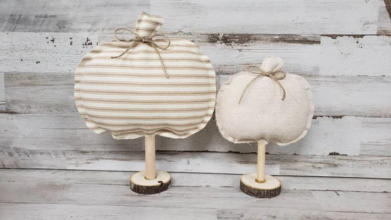 Linen Cloth Pumpkins Neutral Pumpkins Neutral Fall - Etsy | Etsy (US)