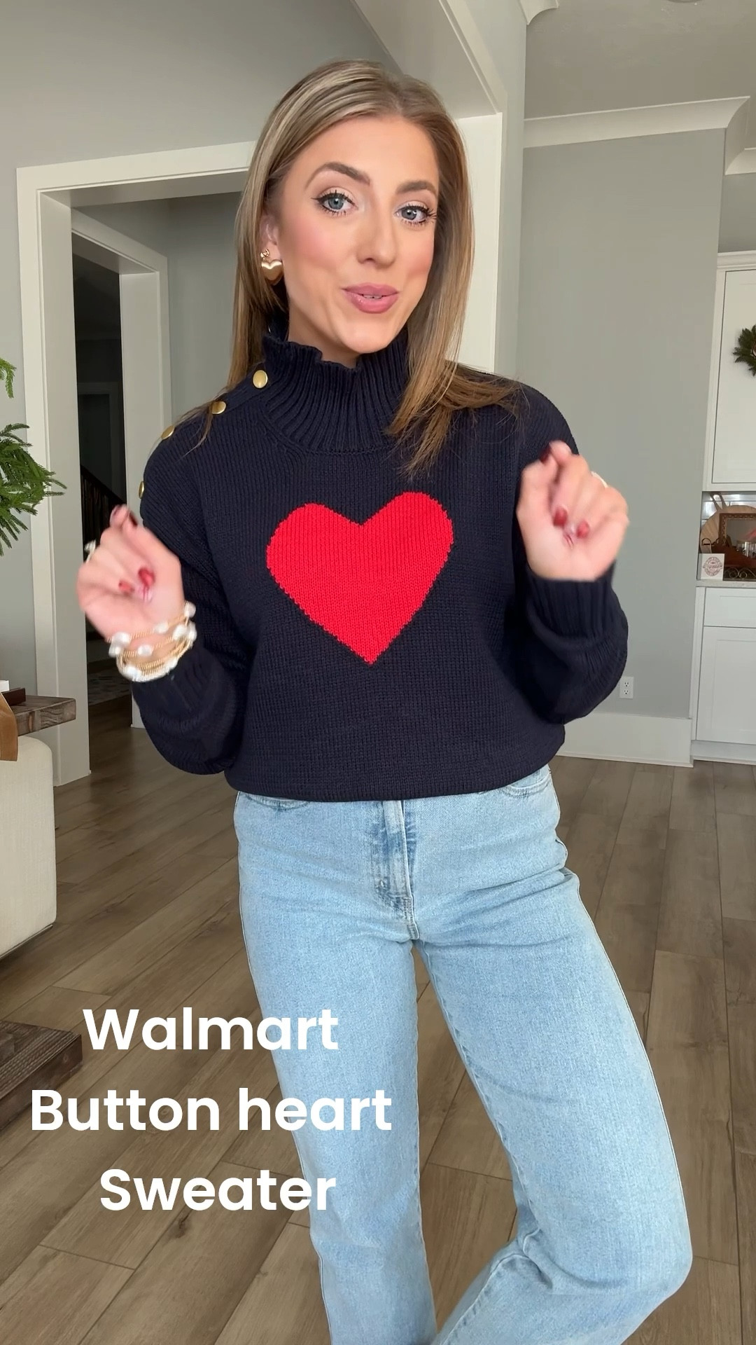 This Walmart outfit is giving all the heart-eyes ❤️
The cutest $26 button heart sweater is such a standout piece — I love the bold heart detail and the chic button shoulder design. It looks way more expensive than it is and is perfect for Valentine’s Day outfits or everyday wear.

Paired with $15 Walmart jeans and $16 flats, this is a full head-to-toe Walmart look that’s affordable, comfy, and so easy to recreate. Proof that you don’t have to spend a lot to look put together.

✨ Outfit details:
• Walmart button heart sweater – $26
• Walmart straight-leg jeans – $15
• Walmart flats – $16
• Easy, everyday outfit with a Valentine’s twist

Everything is linked in LTK so you can shop the full look 🛒

#WalmartFashion #WalmartFinds #AffordableStyle #HeartSweater #ValentinesOutfit #BudgetFriendlyFashion #WalmartStyle #Under30Finds #LTKFinds #EverydayOutfits