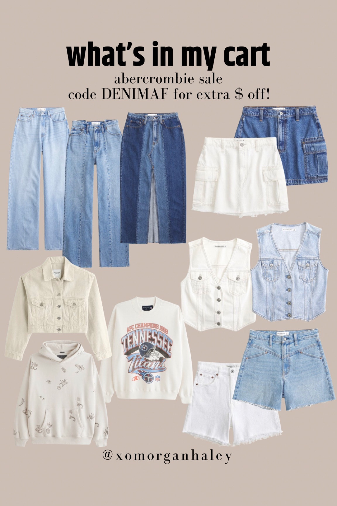 what’s in my Abercrombie cart! I do a size xl or 33/34 in skirts and denim! Xxl/xxxl in the oversized sweatshirts! Code denimaf for extra $ off!

#LTKfindsunder100 #LTKSpringSale #LTKsalealert
