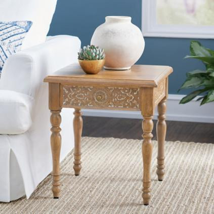 Thea Carved Side Table | Grandin Road | Grandin Road