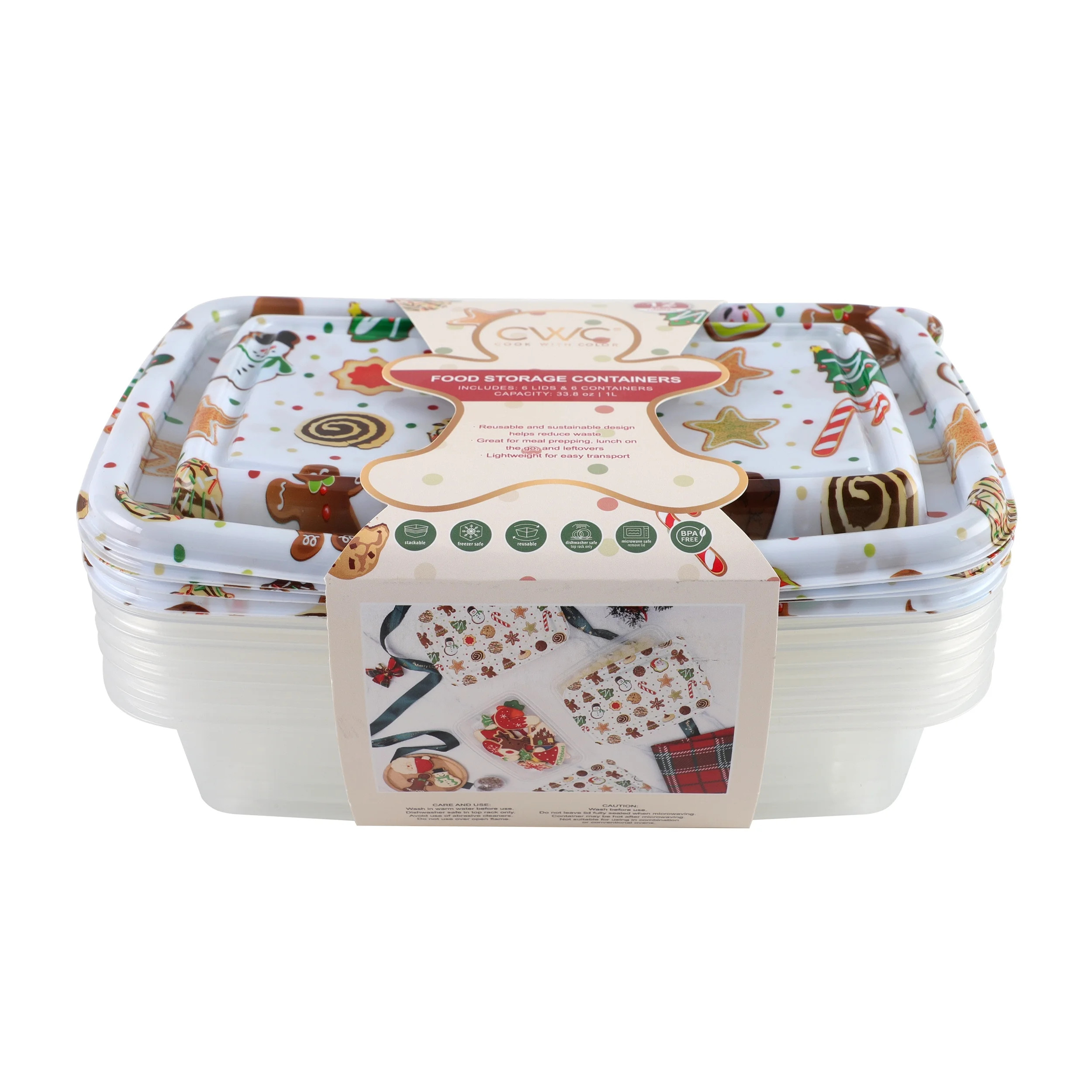 12 PC PRINTED FOOD STORAGE-SANTA | Walmart (US)