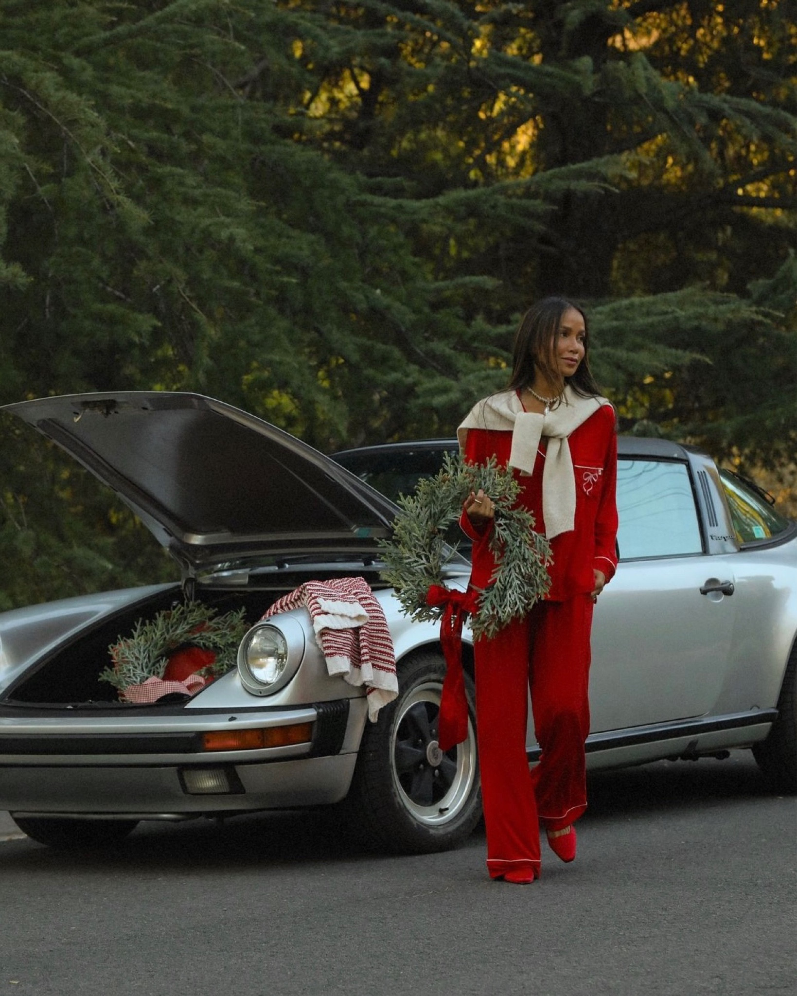 Cozying up in style this holiday season with this chic PJ set. 🎄❤️ #victoriassecret #pjlook #ltkfit 