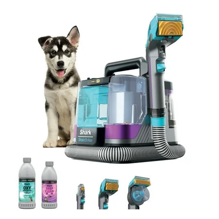 Shark StainStriker HairPro Carpet and Upholstery Cleaner, Portable with 3 Tools, 6oz Deep Clean Pro Formula and 12oz OXY Multiplier Formula, PX250 Dark Silver/Fuchsia | Walmart (US)