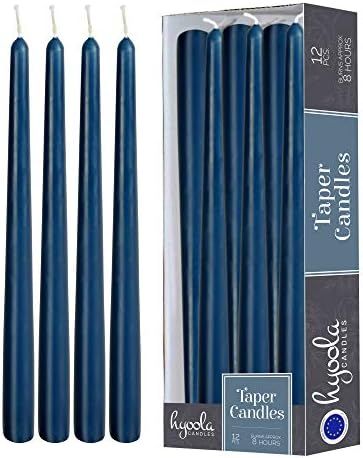 12 Pack Tall Taper Candles - 10 Inch Midnight Blue Dripless, Unscented Dinner Candle - Paraffin W... | Amazon (US)
