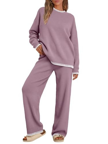 LILLUSORY Lounge Sets Womens 2 Two Piece Matching Sweater Loungewear Set 2025 Fall Winter Two Piece Fall Knit Comfy Clothes Outfits | Amazon (US)