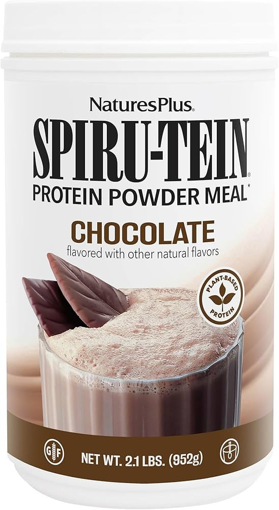 Natures Plus SPIRU-TEIN Shake - Chocolate - 2.1 lbs, Spirulina Protein Powder - Plant Based Meal ... | Amazon (US)