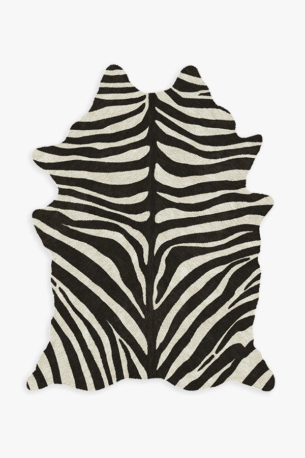 Black & White Zebra Faux Hide Rug | Ruggable