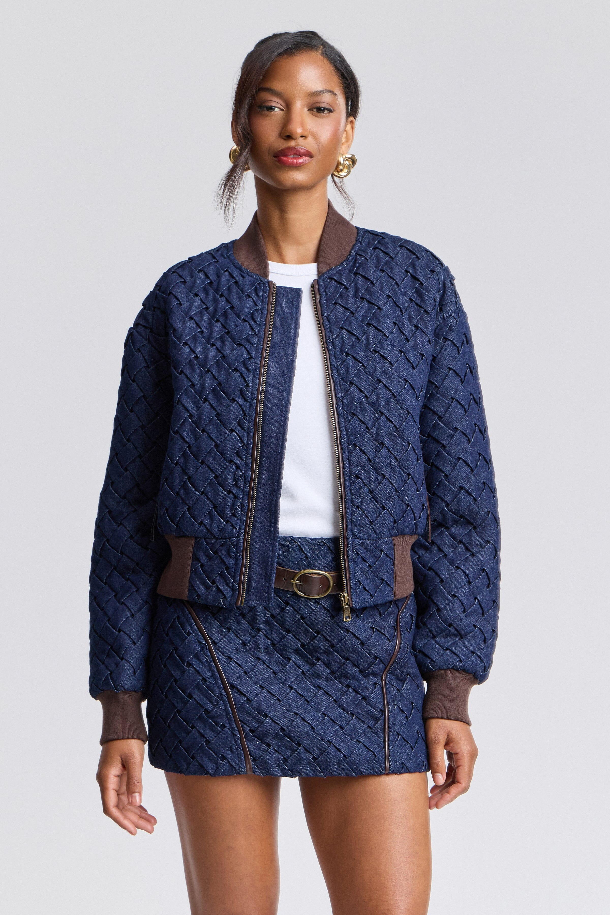 Woven Denim Bomber Jacket | Avec Les Filles