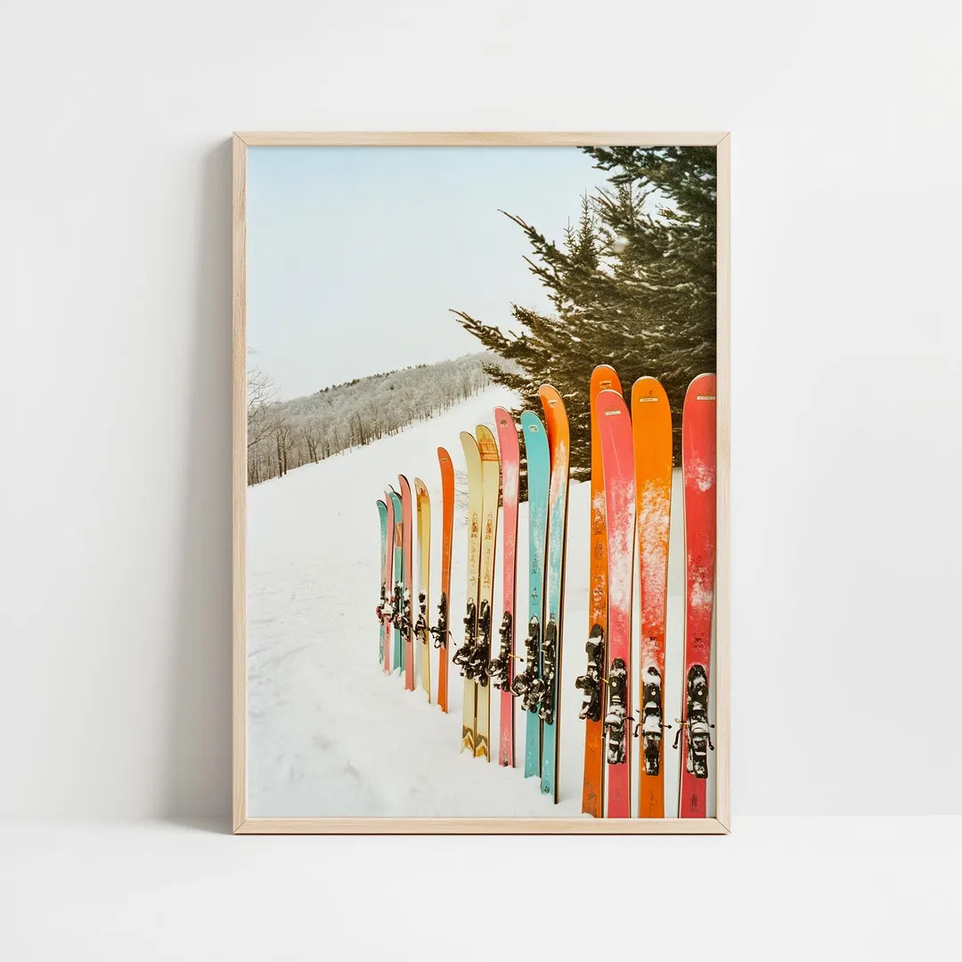 Colorful Ski Kodak Photography Wall Art Print, Ski Slopes Wall Decor, Winter Skiing Poster, Vinta... | Etsy (US)
