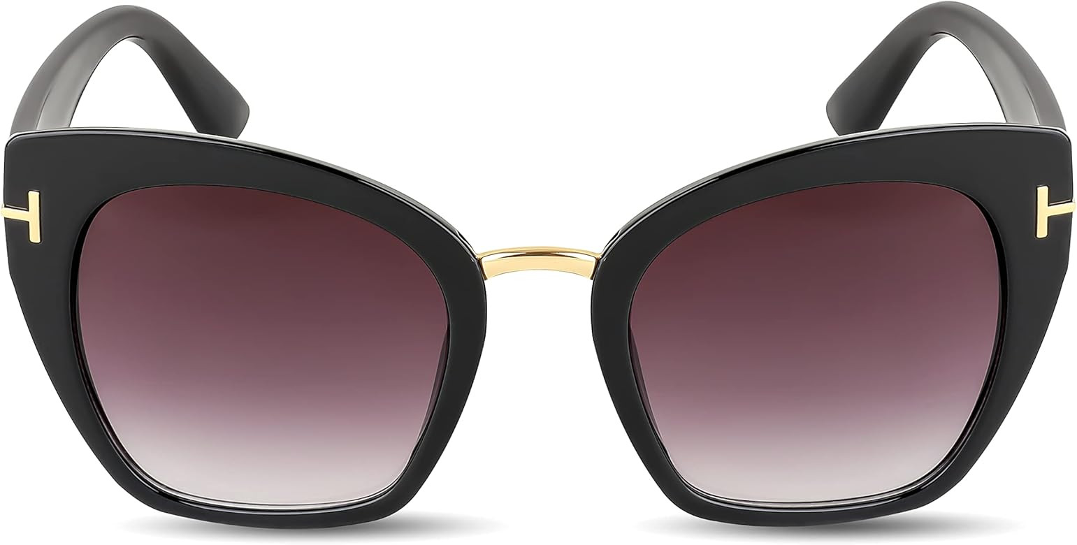 FEISEDY Retro Oversized Cateye Sunglasses for Women Vintage Trendy Cat Eye Shades B2576 | Amazon (US)