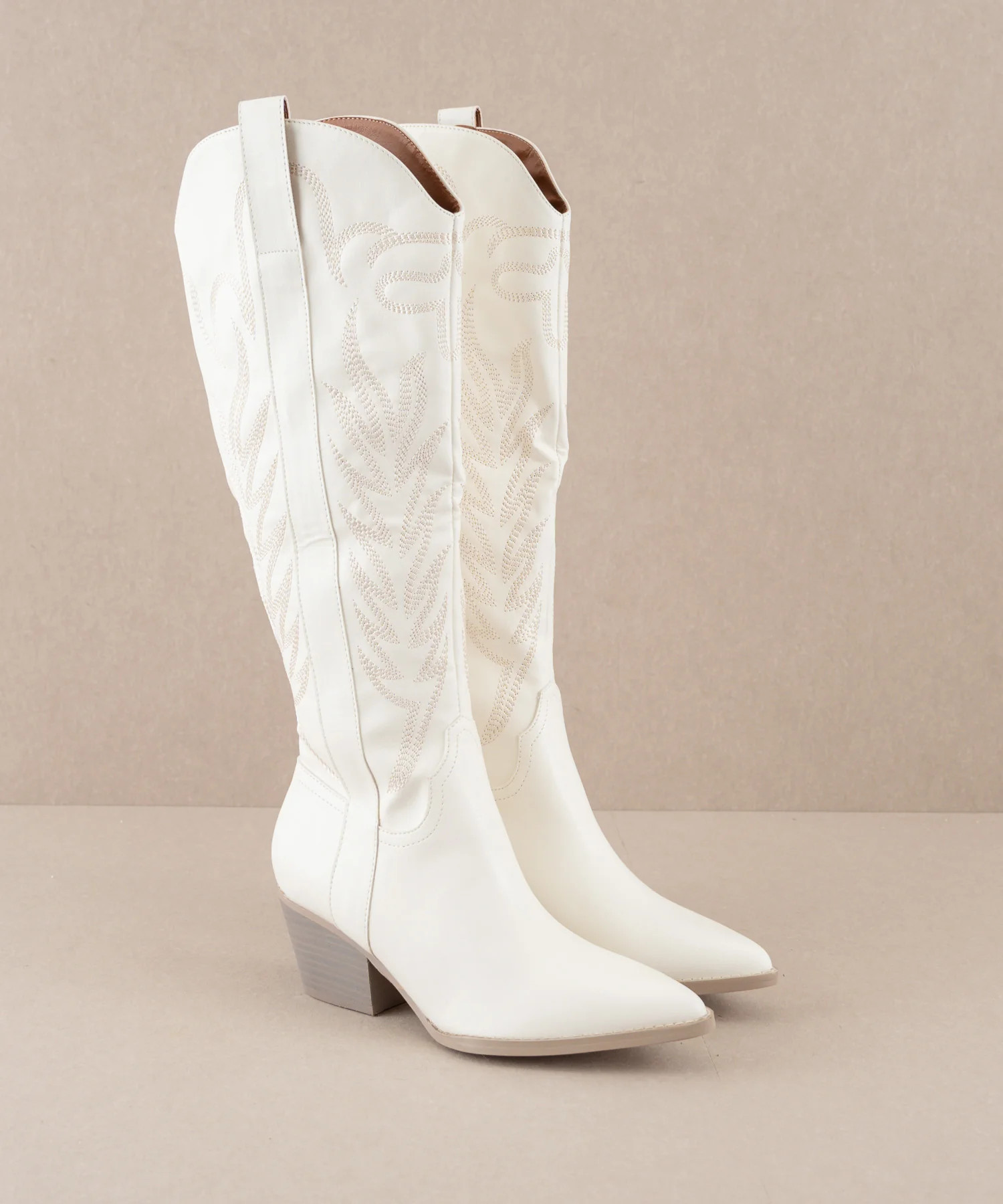 The Samara - White Embroidered Tall Boot | Oasis Society