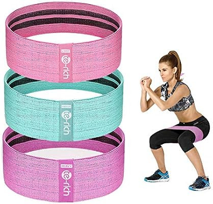 Te-Rich Resistance Bands for Legs and Butt, Fabric Women/Men Stretch Exercise Loops, Thick Wide N... | Amazon (US)