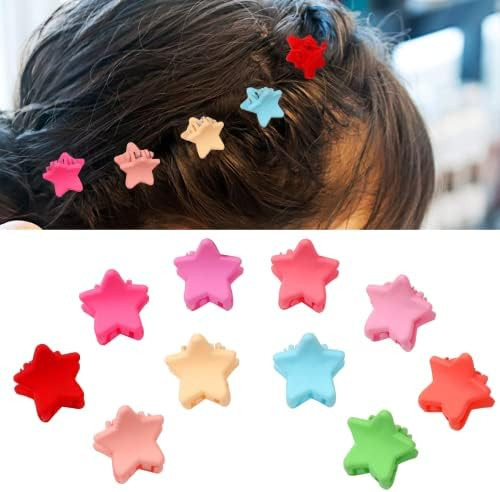 50 Pcs Colorful Star Mini Hair Claw Clips Clamps Accessories for Baby Toddler Girls Decorative Bu... | Amazon (US)