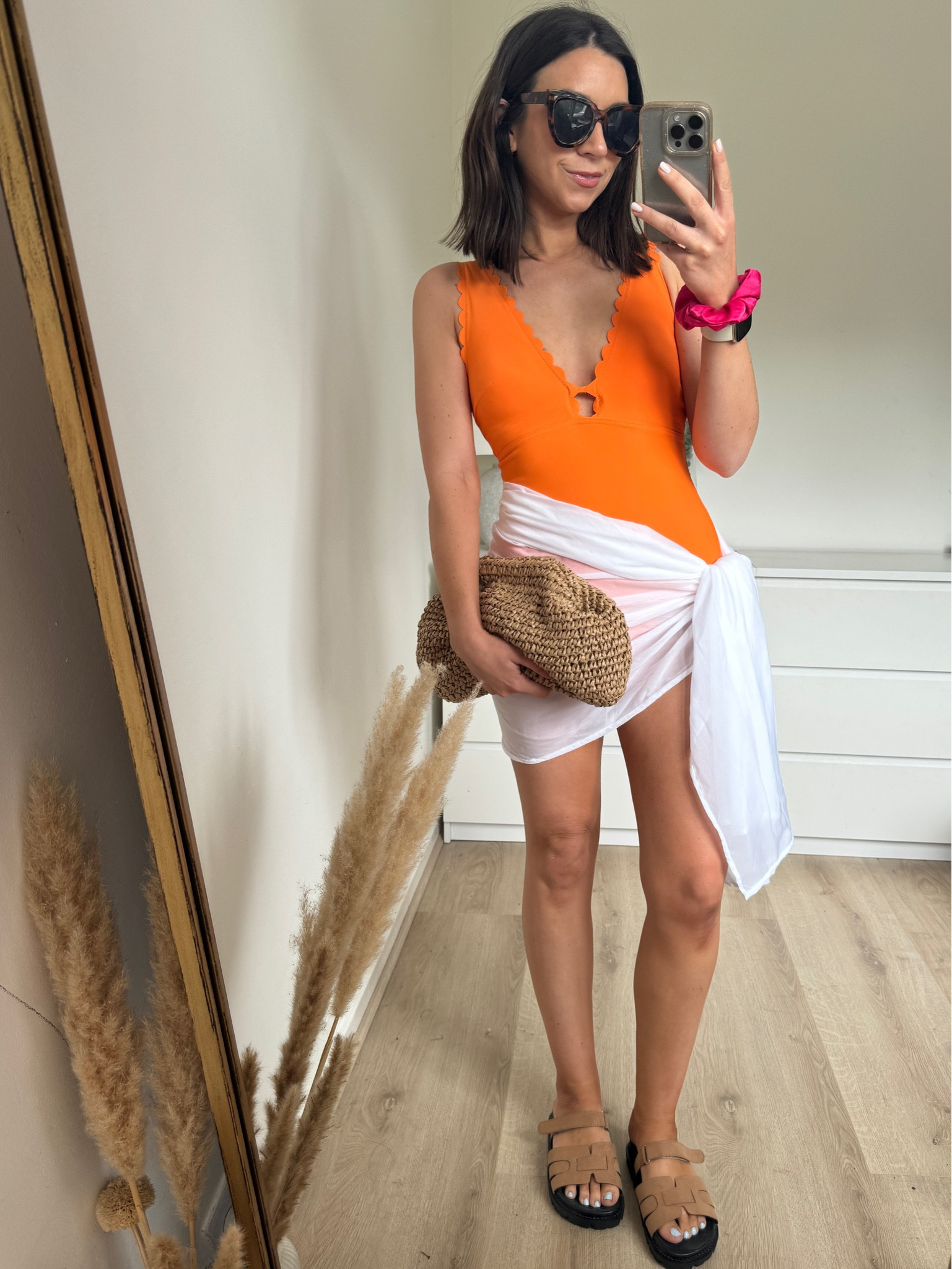 Mum friendly swimwear that isn’t frumpy but is still practical ✅

Love this scallop M&S swimsuit - would recommend sizing up! 

Sarong is from matalan and clutch and shoes are pretty little thing 

Swimwear // swimsuit // holiday outfit // clutch bag // sandals // orange swimsuit // mum outfit // mum holiday outfits // vacation outfit // 

#LTKeurope #LTKswim #LTKSeasonal