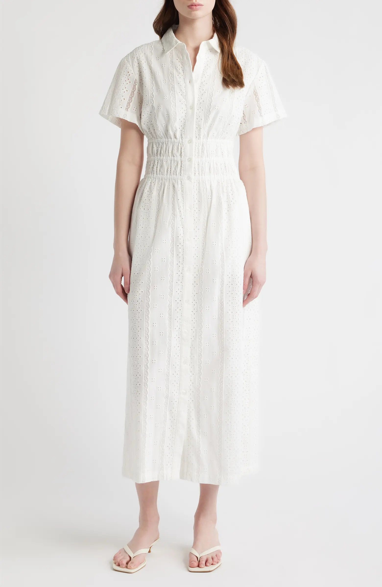 The Jamie Eyelet Nap Midi Shirtdress | Nordstrom