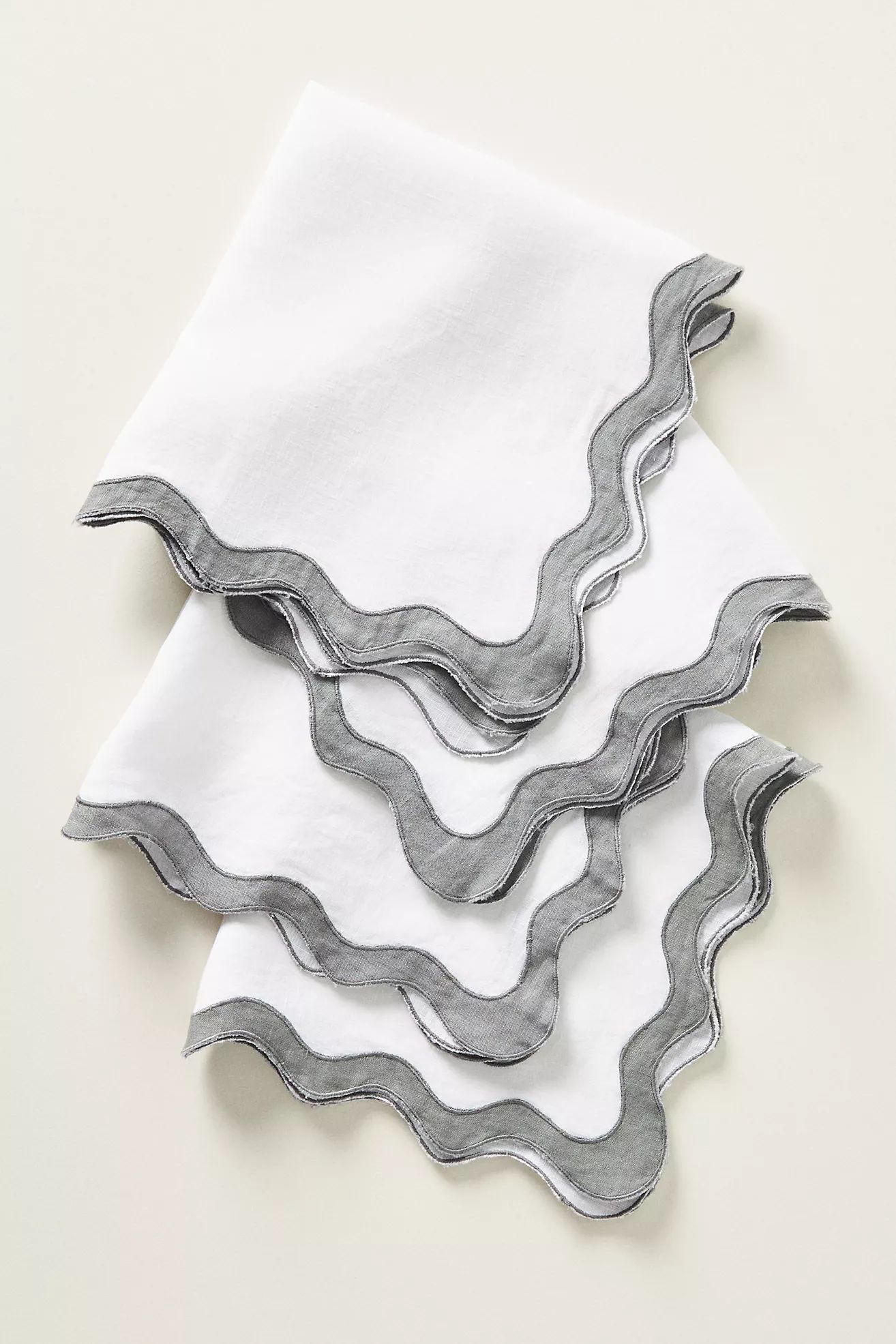 Bed Threads Scalloped Linen Napkins, Set of 4 | Anthropologie (US)