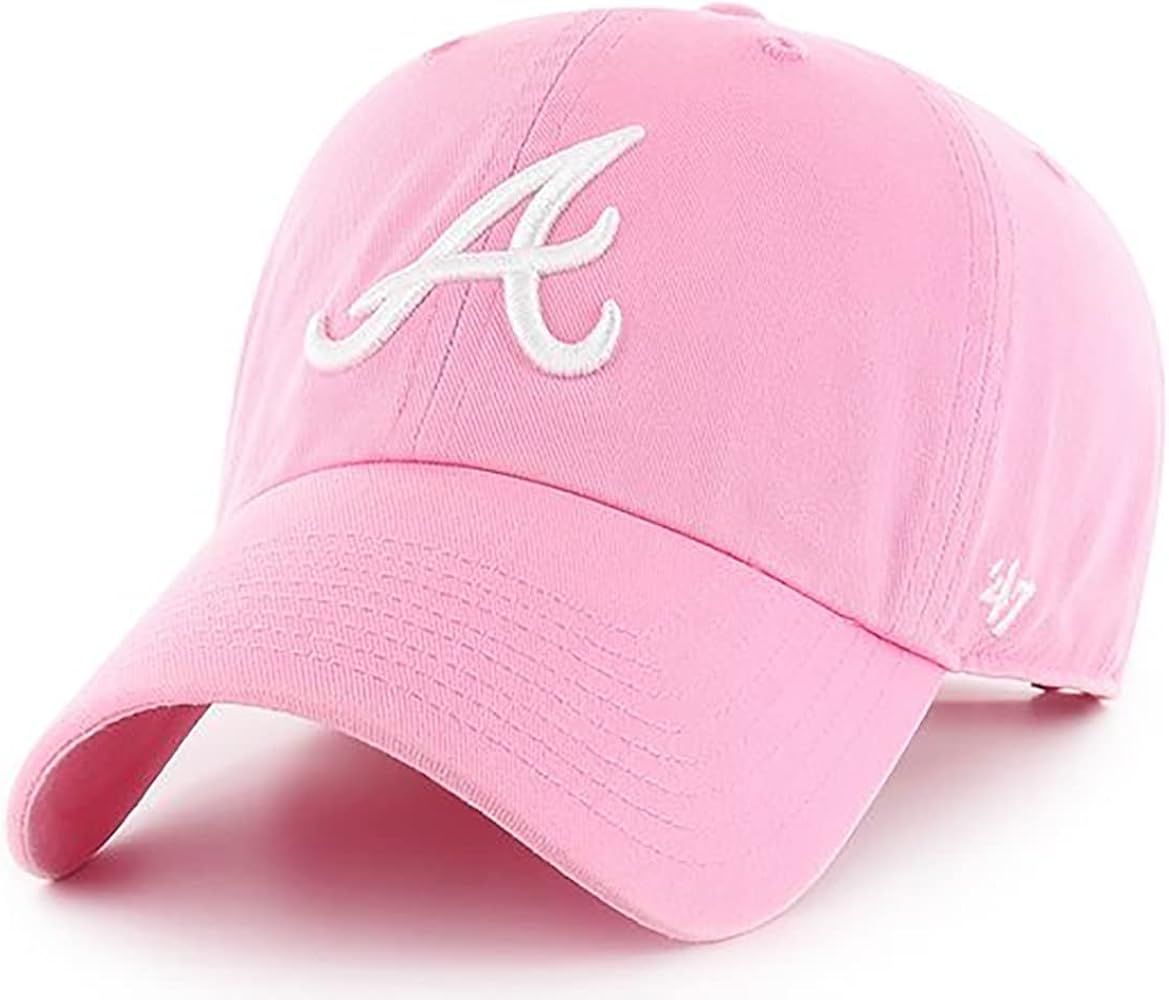 '47 MLB Rose Pink Clean Up Adjustable Hat Cap, Adult One Size (Atlanta Braves) | Amazon (US)