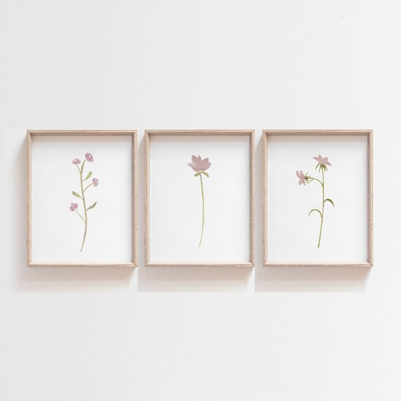 Watercolor Flowers Mauve Nursery Decor Baby Girl Nursery - Etsy | Etsy (US)