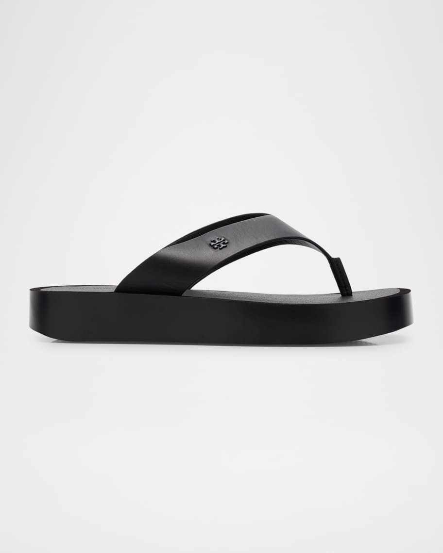 Tory Burch Leather Medallion Flip Flop Sandals | Neiman Marcus