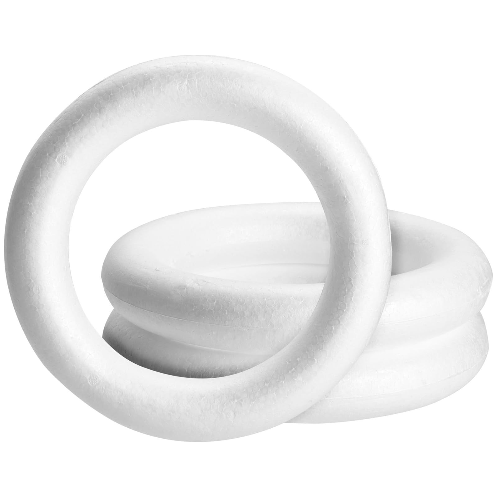 Juvale Foam Wreath Form - 12 x 12 x 2 in, Pack of 3, White - Foam Wreath Ring | Amazon (US)