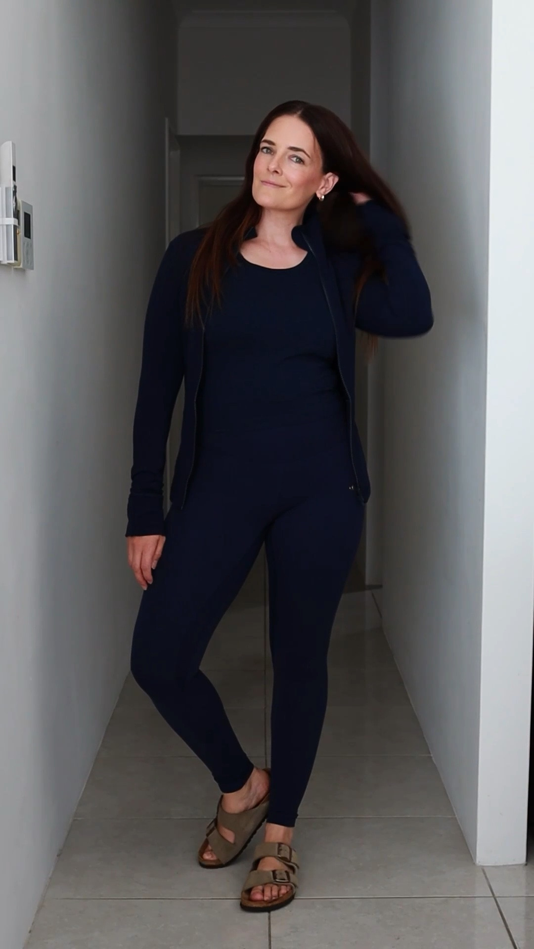 True navy head to toe! Wearing a size 4 in the jacket and pants and a 6 in the tank top. Perfect activewear for yoga, pilates, walks and brunches hehe! 

#LTKfitness #LTKstyletip #LTKaustralia