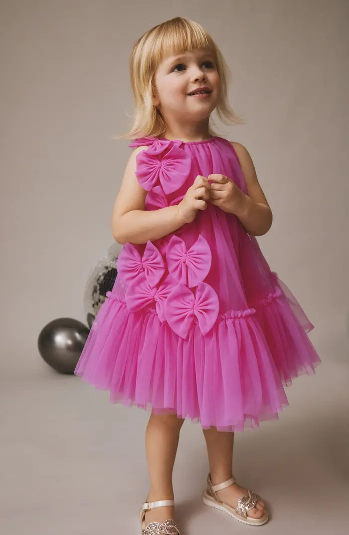 Kids' Bow Mesh Party Dress | Nordstrom