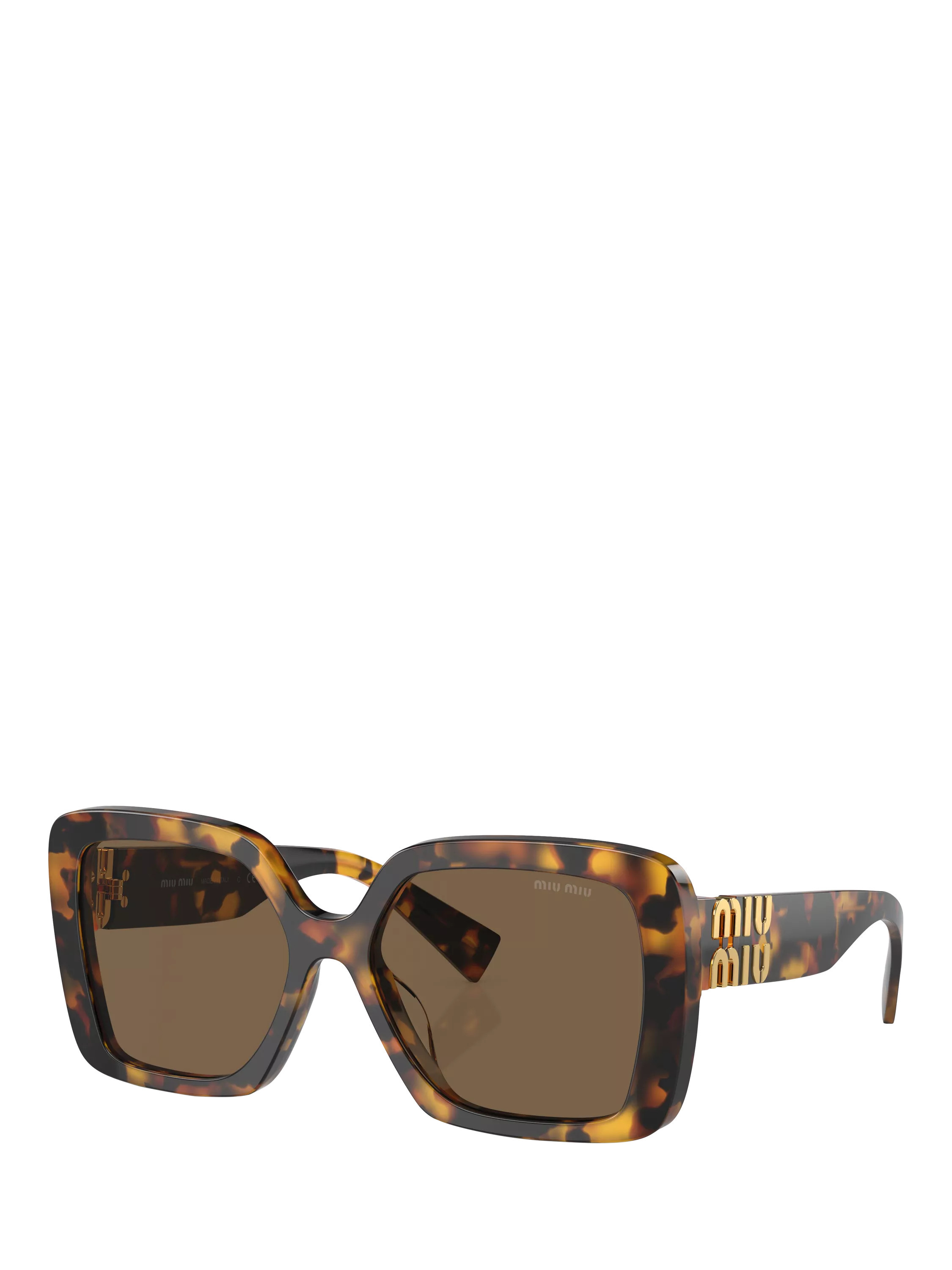 Miu Miu 0MU10YS Square Sunglasses, Honey Havana | John Lewis (UK)