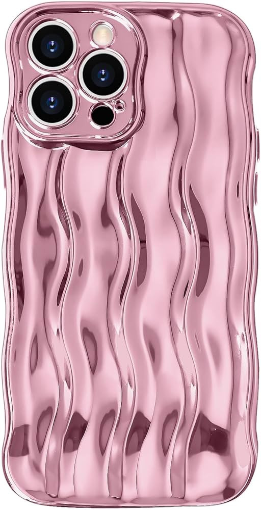 Anuck for iPhone 15 Pro Max Case Wavy Edge Water Ripple Pattern Design, Cute Wave Curly Frame Sha... | Amazon (US)