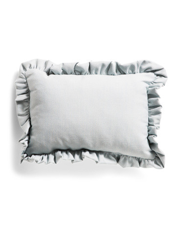 Made In Usa 13x18 Indoor Outdoor Ruffle Lumbar Pillow | TJ Maxx