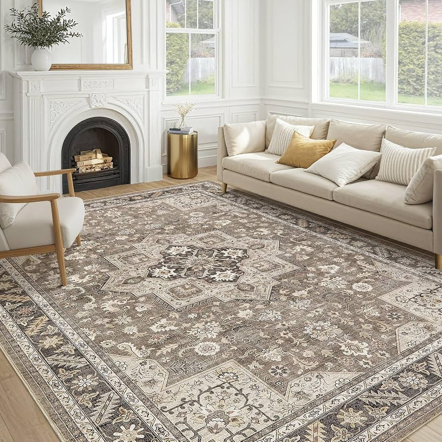 Vintage Living Room Area Rug 9x12 - Large Soft Washable Oriental Traditional Distressed Farmhouse... | Amazon (US)