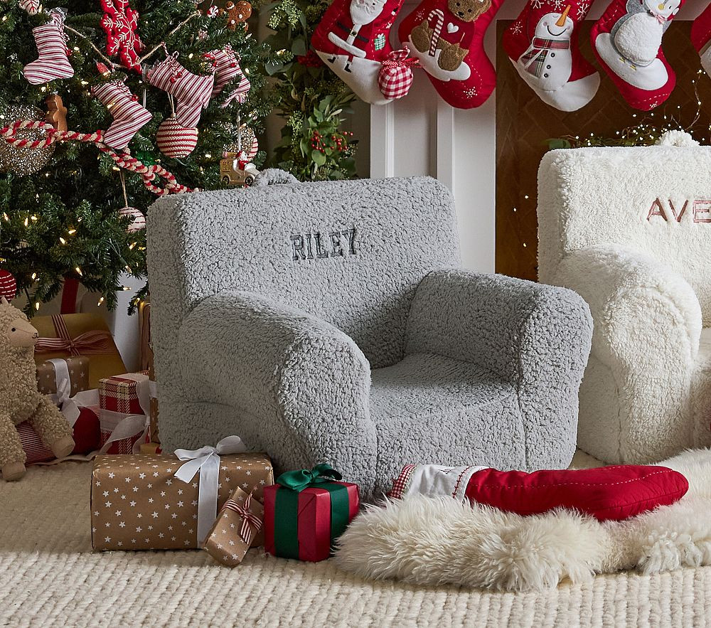 Anywhere Chair®, Gray Cozy Sherpa | Pottery Barn Kids