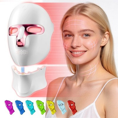 Morfone 7 Color LED Adjustable Brightness Wireless Charging Facial Light Therapy Mask White | Target