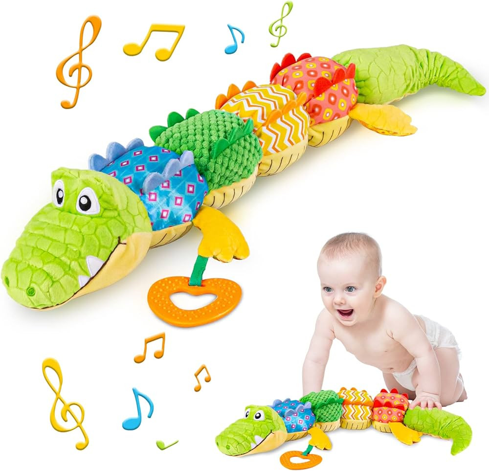Sumobaby Infant Baby Musical Stuffed Animal Activity Soft Toys with Teether, Multi-Sensory Crinkl... | Amazon (US)