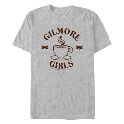 Men's Gilmore Girls Coffee and Gilmore Logo  T-Shirt - Athletic Heather - Medium | Target