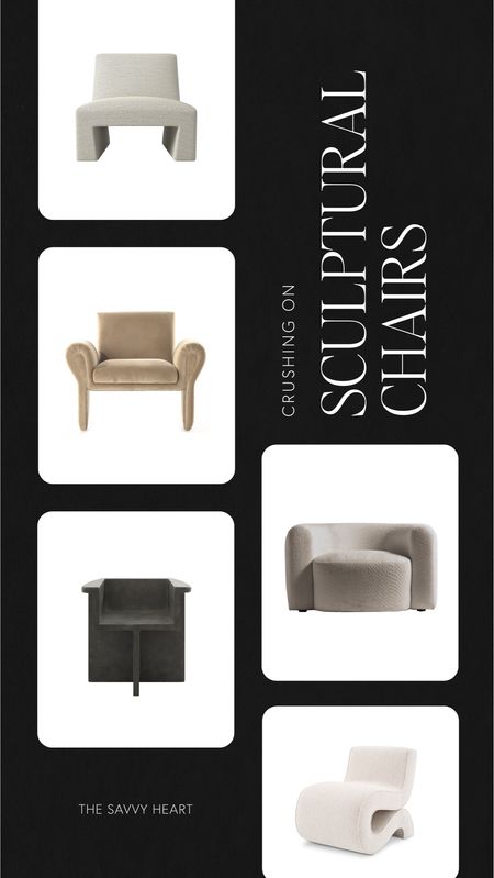 Sculptural accent chairs for your living room or bedroom. Contemporary and modern side chairs