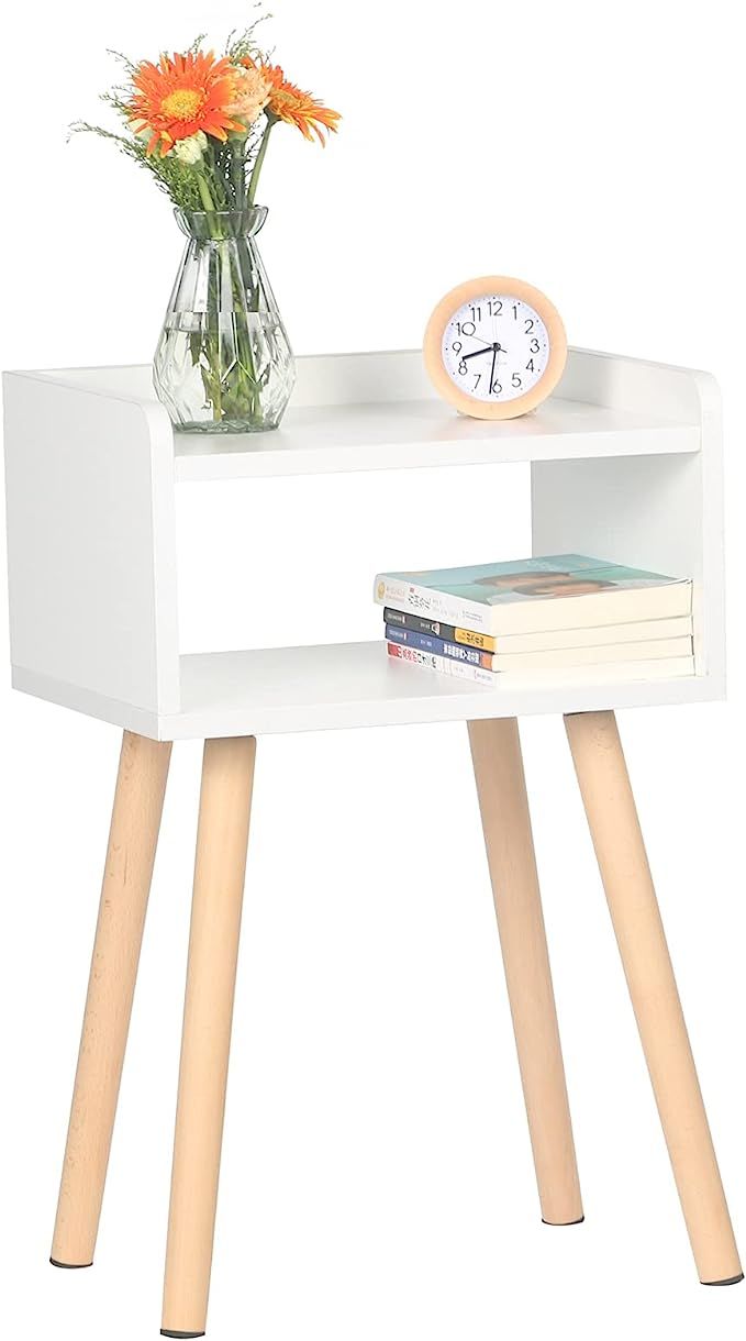 exilot Nightstand Mid-Century Modern Bedside Table with Solid Wood Legs Minimalist and Practical ... | Amazon (US)