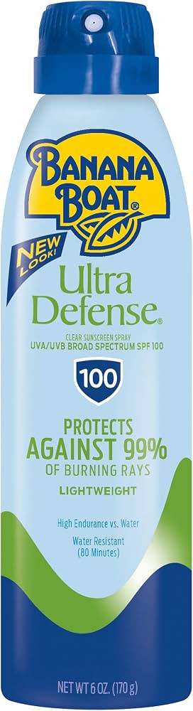 Banana Boat Ultra Defense Clear Sunscreen Spray SPF 100, 6oz | Lightweight Sunscreen, Banana Boat... | Amazon (US)