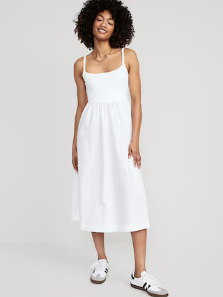 Fit & Flare Combination Midi Cami Dress for Women | Old Navy (US)