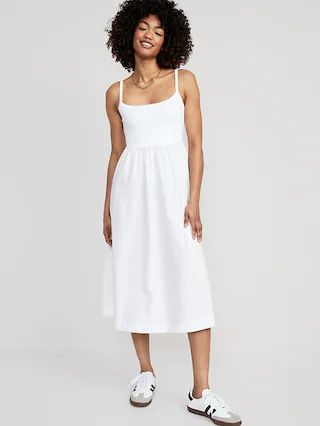 Fit & Flare Combination Midi Cami Dress for Women | Old Navy (US)