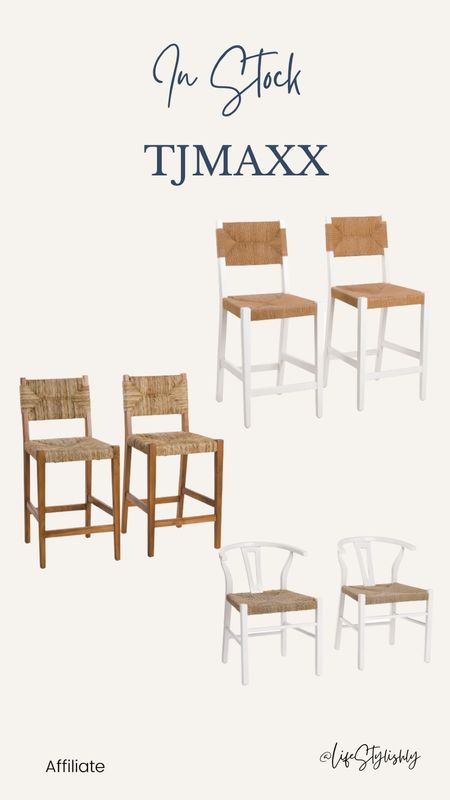 Affordable woven counter stools and dining chairs 

#LTKstyletip #LTKhome