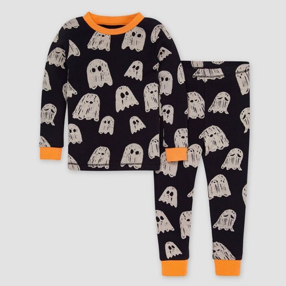 Burt's Bees Baby® Toddler 2pc Gleeful Ghosts Pajama Set - Orange | Target