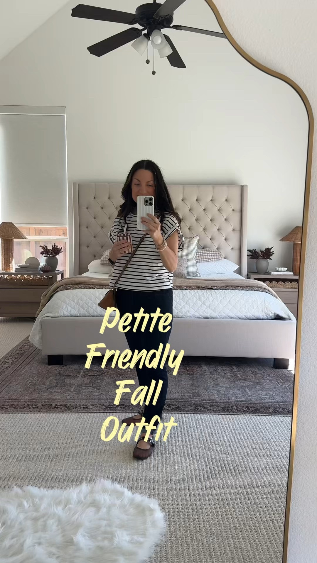 An easy petite-friendly fall outfit I’d wear on repeat. The jeans come in several lengths, and they are on sale. Top & bag are on sale too. 

I love the combination of a classic striped top, dark wash jeans, brown Mary Jane flats and a brown crossbody bag for an effortless everyday fall outfit. The Mary Janes are such a fun update to a basic jeans outfit and make the whole look feel a little more put together without sacrificing comfort.

This would be such a cute casual mom outfit for school drop-off, errands, lunch, a coffee run or an easy weekend outfit. If you’re looking for fall outfits for women, petite friendly outfit ideas, casual fall fashion, striped top outfits, dark wash jeans outfits or comfortable everyday style, I linked everything here! @Kohl's outfit, @Target bag, @Walmart