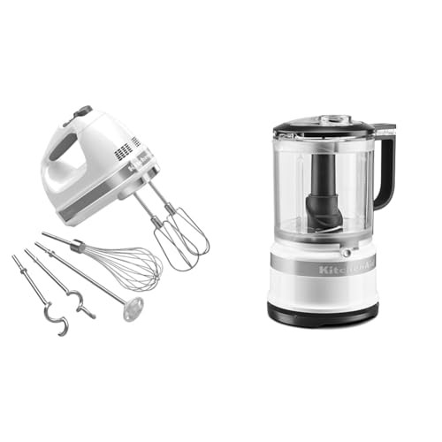 KitchenAid 9-Speed Hand Mixer with Turbo Beater II Accessories and 5 Cup Food Chopper - White | Amazon (US)