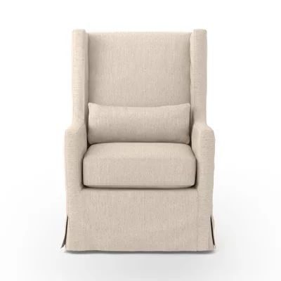 Novae Tierney 28" Wide Linen Swivel Wingback Chair | Wayfair North America